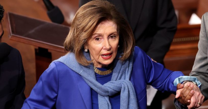 Rep. Nancy Pelosi arrives for the first day of the 119th Congress in the House Chamber of the U.S. Capitol Building in Washington, D.C., on Friday.