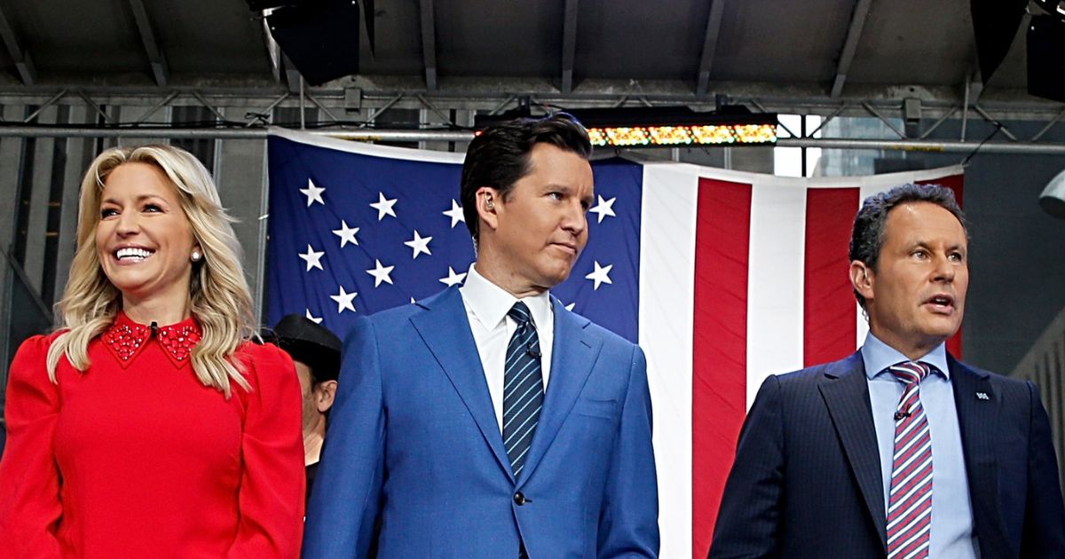 Hosts Ainsley Earhardt, Will Cain, Brian Kilmeade and Tyler Farr attend FOX News Channel's "Fox & Friends" All-American Summer Concert Series outside Fox News Channel Studios at Fox News Studios on June 23, 2023 in New York City.