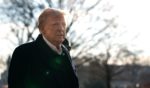 U.S. President Donald Trump speaks to members of the press as he and first lady Melania Trump prepare to depart the White House aboard Marine One on January 24, 2025 in Washington, DC.