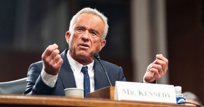 Secretary of Health and Human Services nominee Robert F. Kennedy Jr. speaks Wednesday during a Senate Finance Committee confirmation hearing in Washington, D.C.