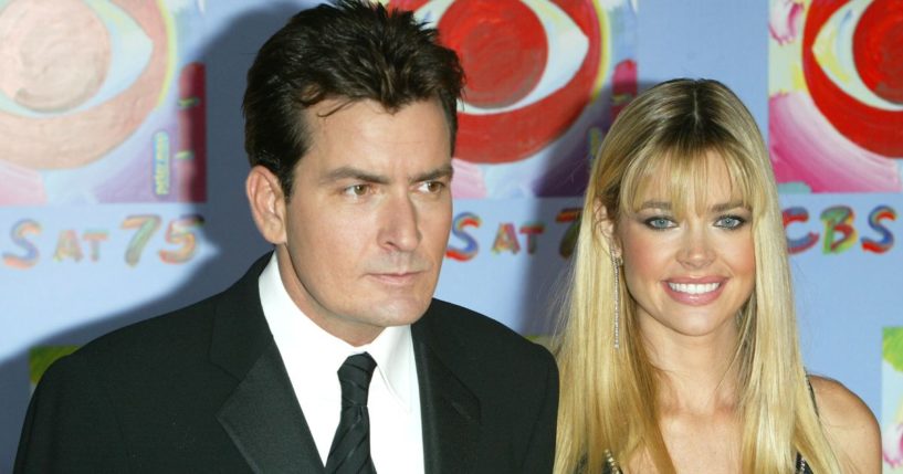 Charlie Sheen and Denise Richards arrive at the "CBS At 75" celebration in New York City on Nov. 2, 2003.