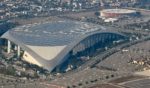 This aerial picture, taken Jan. 1, shows SoFi Stadium, the home of the National Football League's Los Angeles Rams, in Inglewood, California.