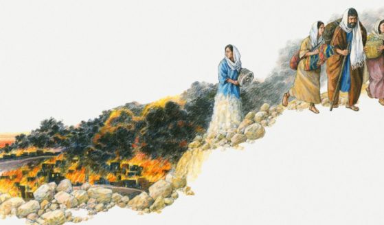 Jesus likened the time of His return to the time of Lot, who is pictured fleeing Sodom and Gomorrah with his wife and daughters as fire and brimstone rained down upon the wicked cities.