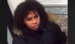 The New York Police Department is looking for a teen girl who repeatedly hit a 79-year-old woman in the head outside the woman's apartment.