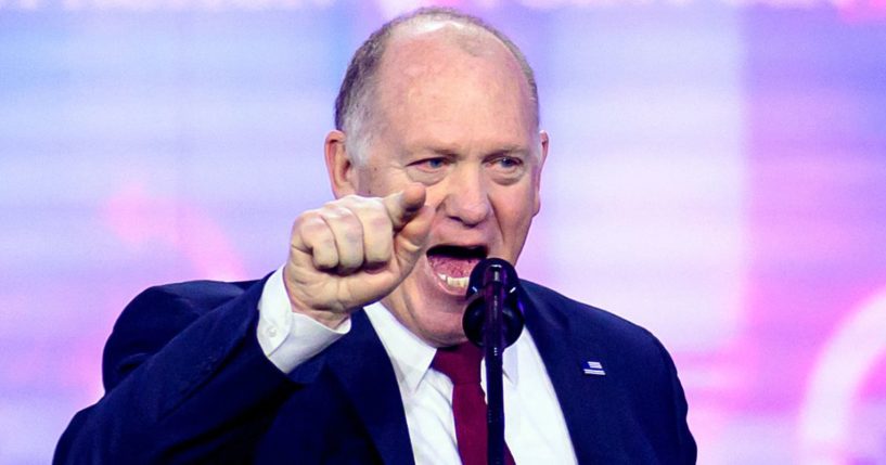 Tom Homan speaks during Turning Point's annual AmericaFest 2024 in Phoenix, Arizona, on Dec. 22.