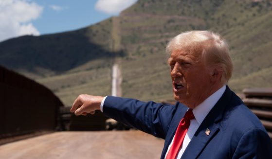 Donald Trump speaks at the U.S.-Mexico border south of Sierra Vista, Arizona, on Aug. 22.