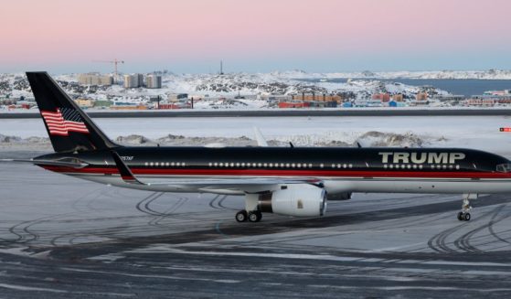 Trump Force One arrives in Nuuk, Greenland, on Tuesday.