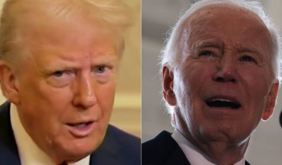 In a Wednesday interview, President Trump, left, said he thought it was "funny" that former President Joe Biden, right, didn't pardon himself.