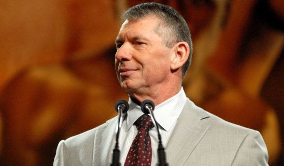 Then-WWE president Vince McMahon speaks at a press conference for WrestleMania XXIV in New York City on March 26, 2008.