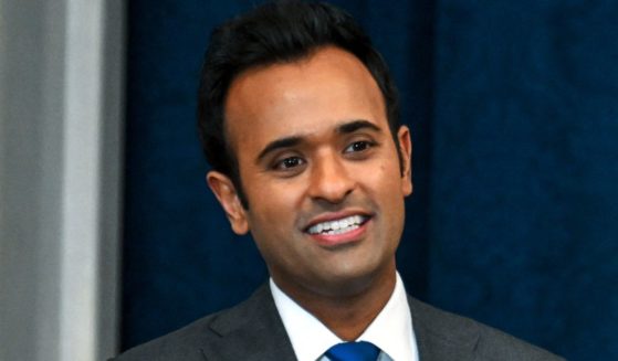 Vivek Ramaswamy arrives for the inauguration of President Donald Trump in the U.S. Capitol Rotunda in Washington, D.C., on Monday.