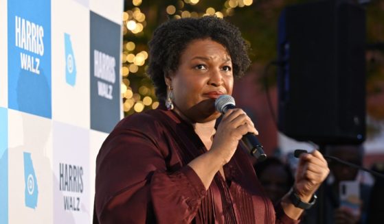 Stacey Abrams speaks onstage during the Cherokee County Reproductive Freedom Rally at Thrive Canton on October 9, 2024 in Canton, Georgia.