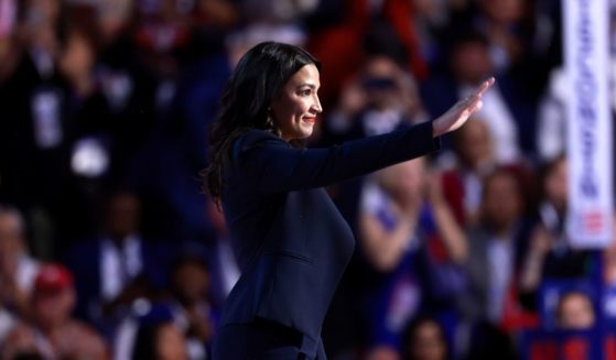 Rep. Alexandria Ocasio-Cortez (D-NY) speaks onstage during the first day of the Democratic National Convention at the United Center on August 19, 2024 in Chicago, Illinois.