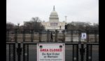 A U.S. Capitol police officer sweeps the area outside the U.S. Capitol with a police dog the day before President-elect Donald Trump's 2nd term inauguration January 19, 2025 in Washington, DC.