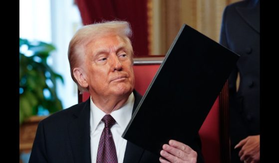 U.S. President Donald Trump takes part in a signing ceremony after his inauguration on January 20, 2025 in the President's Room at the U.S. Capitol in Washington, DC.