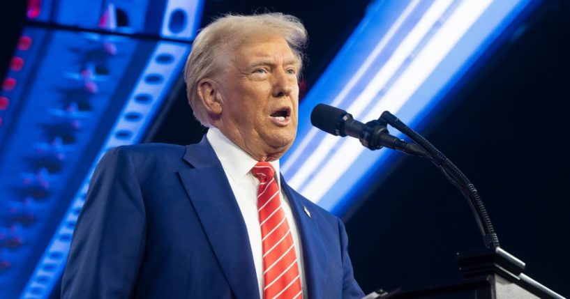 U.S. President-elect Donald Trump speaks during Turning Point USA''s AmericaFest at the Phoenix Convention Center on December 22, 2024 in Phoenix, Arizona.