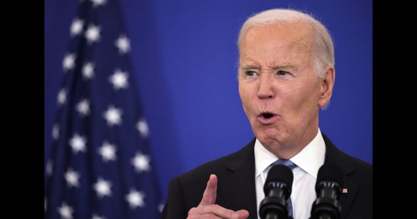 U.S. President Joe Biden delivers a speech about his foreign policy achievements in the Ben Franklin Room at the State Department's Harry S. Truman headquarters building on January 13, 2025 in Washington, DC.