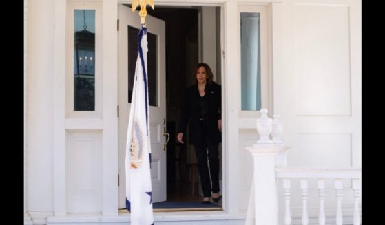 US Vice President and Democratic presidential nominee Kamala Harris arrives to speak at the Naval Observatory in Washington, DC, on October 23, 2024.