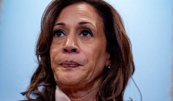 U.S. Vice President Kamala Harris pauses while speaking to reporters as she walks out of a meeting with House Minority Leader Hakeem Jeffries (D-N.Y) after certifying the Electoral College vote for the 2024 Presidential election at the U.S. Capitol on January 6, 2025 in Washington, DC.