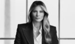 First lady Melania Trump poses in a portrait that gives her a no-nonsense air.