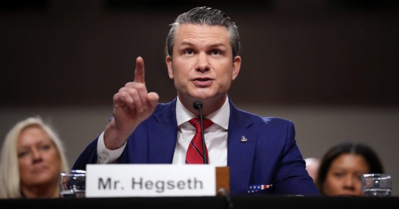 U.S. President-elect Donald Trump's nominee for Secretary of Defense Pete Hegseth testifies during his Senate Armed Services confirmation hearing on Capitol Hill on January 14, 2025 in Washington, DC.