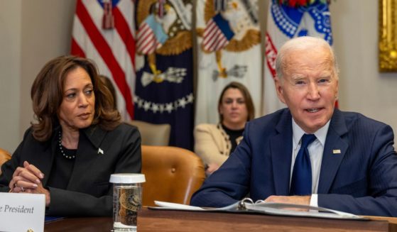 US Vice President Kamala Harris and U.S. President Joe Biden speak to the media on the federal response to the Los Angeles wildfires at the White House on January 9, 2025 in Washington, DC.