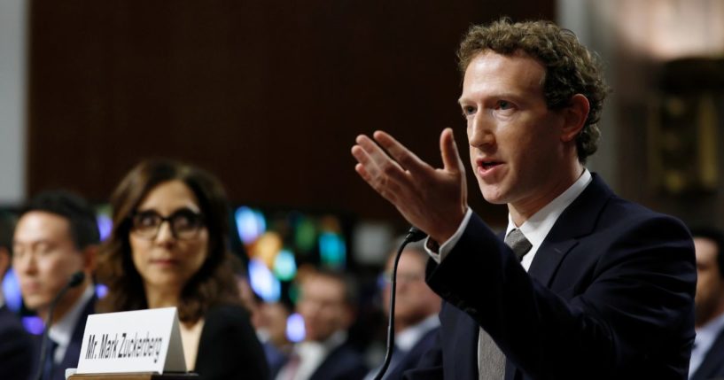 Mark Zuckerberg, CEO of Meta testifies before the Senate Judiciary Committee at the Dirksen Senate Office Building on January 31, 2024 in Washington, DC.