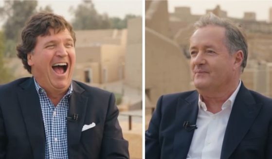 In an interview released on Friday, Tucker Carlson, left, laughed at Piers Morgan, right, for claiming that the U.K. is a free country.