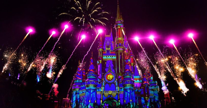 A fireworks display is pictured during 