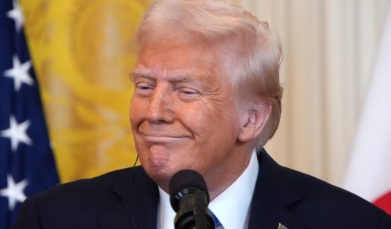 President Donald Trump speaks during a joint news conference with Japanese Prime Minister Shigeru Ishiba in the East Room at the White House in Washington, D.C., on Feb. 7.