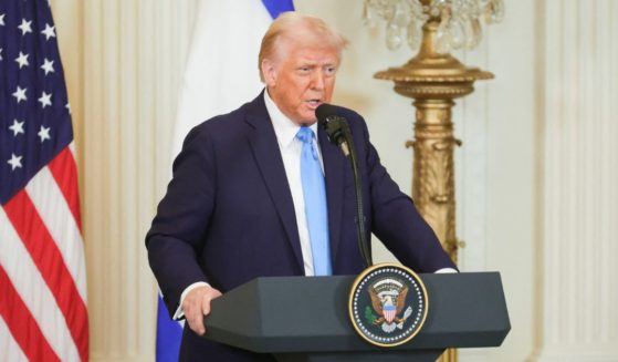 President Donald Trump speaks during a joint news conference with Israeli Prime Minister Benjamin Netanyahu in the East Room of the White House in Washington, D.C., on Tuesday.