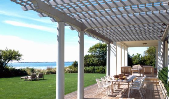 A beach home in East Hampton, New York is pictured.