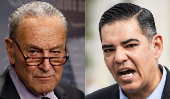 U.S. Attorney Ed Martin has written letters to Senate Minority Leader Chuck Schumer, left, and Rep. Robert Garcia, right, asking them to clarify their threatening language as a part of "Operation Whirlwind."