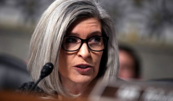 Sen. Joni Ernst questions then-Secretary of Defense nominee Pete Hegseth during his Senate Armed Services confirmation hearing on Capitol Hill in Washington, D.C., on Jan. 14.