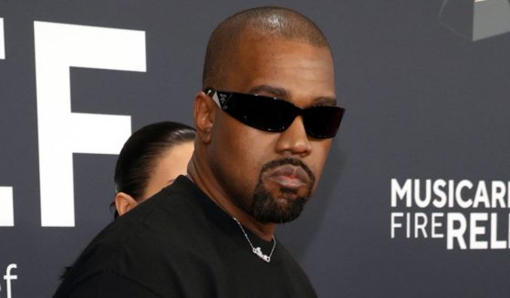 Kanye West attends the Grammy Awards on Sunday in Los Angeles, California.