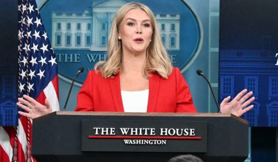 White House press secretary Karoline Leavitt speaks to reporters during a media briefing at the White House in Washington, D.C., on Tuesday.