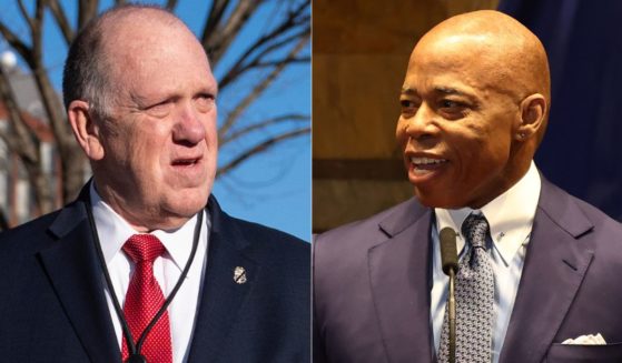 After meeting with border czar Tom Homan, left, New York City Mayor Eric Adams, right, has said he will allow ICE agents into Rikers Island to pick up criminal illegal aliens detained in the city.