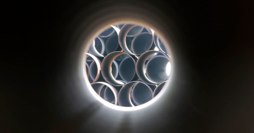 Some of the more than 350 miles of pipe awaiting shipment for the Keystone XL oil pipeline project is stored at Welspun Tubular, in Little Rock, Arkansas.