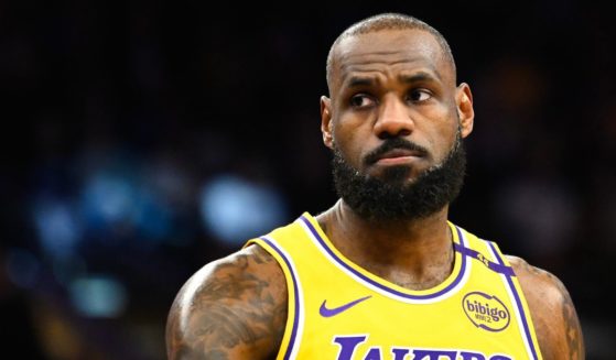 LeBron James of the Los Angeles Lakers looks on during a game against the Utah Jazz at Delta Center on Feb. 12, 2025, in Salt Lake City, Utah.