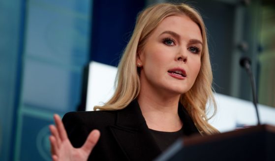 White House press secretary Karoline Leavitt speaks during a news conference Wednesday at the White House.