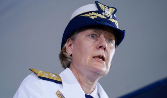 Adm. Linda Fagan, then-Commandant of the U.S. Coast Guard, speaks during a change of command ceremony at U.S. Coast Guard headquarters, in Washington, D.C., on June 1, 2022.