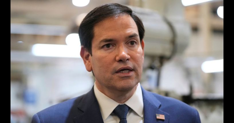 U.S. Secretary of State Marco Rubio speaks to reporters in San Luis Talpa, El Salvador on Feb. 3, 2025.