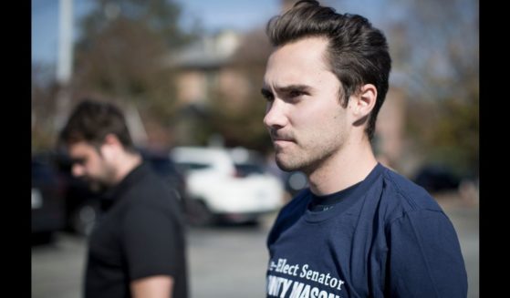 David Hogg campaigns with Sen. Monty Mason in Williamsburg, Virginia on Nov. 7, 2023.