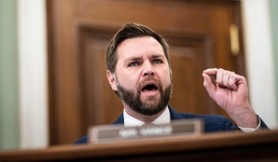 Then-Senator J.D. Vance speaks at a committee hearing in Washington on March 22.