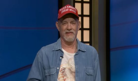 Tom Hanks plays a Trump supporter in an SNL skit during the show's 50 Anniversary episode on Feb. 15, 2025.