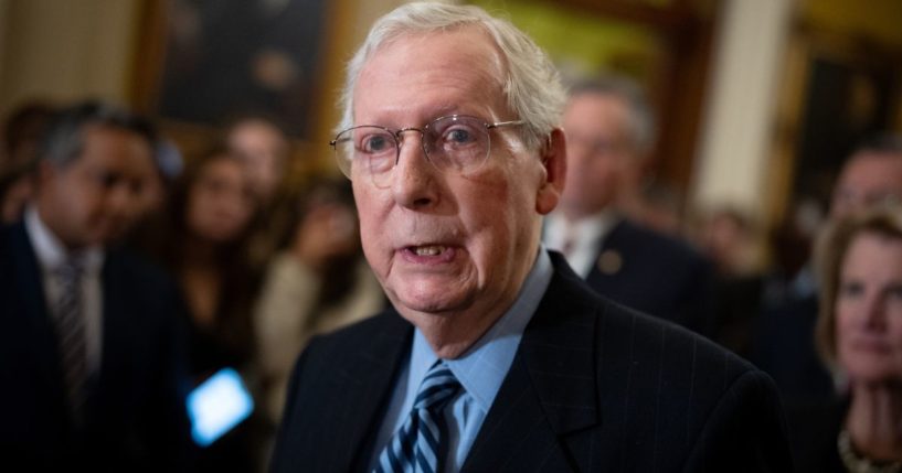 Mitch McConnell speaks during a news conference following the weekly Senate Republican policy luncheon at the U.S. Capitol in Washington, D.C., on Nov. 19.