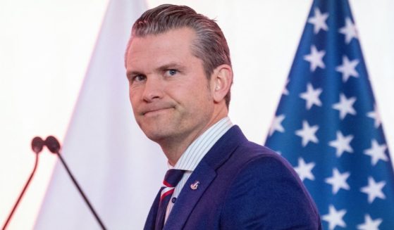 Secretary of Defense Pete Hegseth arrives for a join news conference with Poland's Defence Minister Wladyslaw Kosiniak-Kamysz at the Ministry of Defence headquarters in Warsaw, Poland, on Friday. (Wojtek Radwanski - AFP / Getty Images)