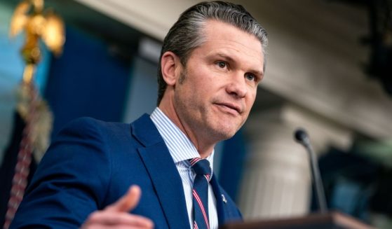 Secretary of Defense Pete Hegseth delivers remarks in the Brady Press briefing room of the White House in Washington, D.C., on Thursday.