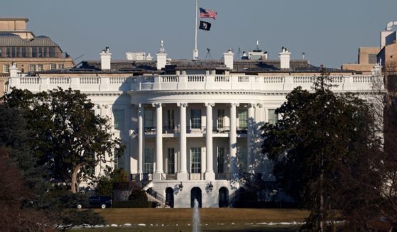 The White House is seen on a cold, winter day two days after Donald Trump was sworn into office as the 47th President of the United States on January 22, 2025 in Washington, DC.