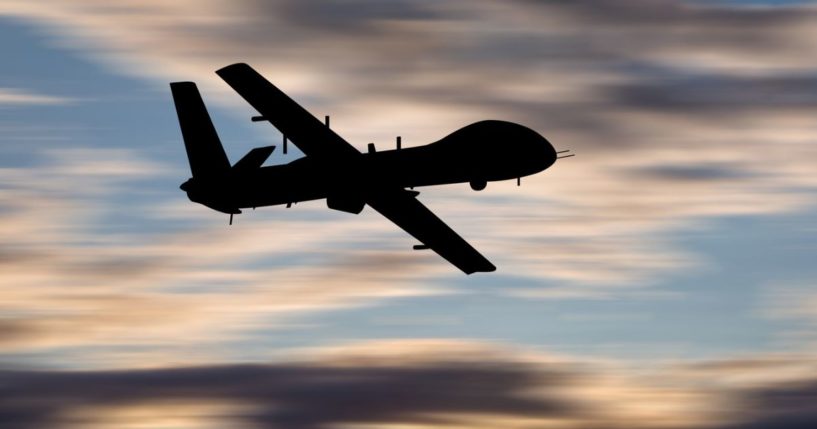 A U.S. military drone is seen in a 2022 file photo. The U.S. has been using drones to hunt for Mexican drug labs run by cartels, according to news reports.