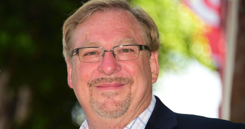 Pastor Rick Warren of Saddleback Church attends the Hollywood Walk of Fame star presentation ceremony for actress Roma Downey in Hollywood, California, on Aug. 11, 2016.